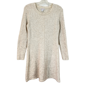 Wearing Your ❤️ On Your Sleeve Alpaca Blend Oatmeal Fit & Flare Sweater Dress L